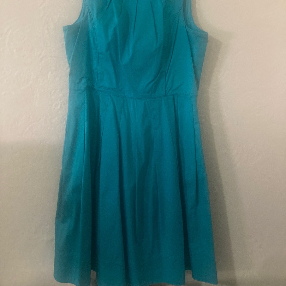 TALBOTS Pleated sleeveless fit and flare dress